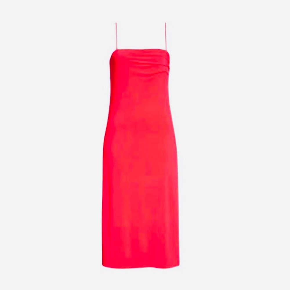 Hot Coral LE SUPERBE Slinky Slip Dress